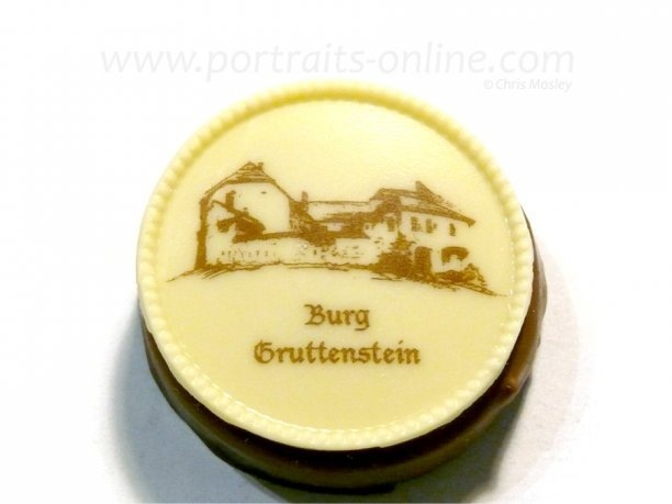 Burg Gruttenstein Bavarian castle sketch printed on chocolate