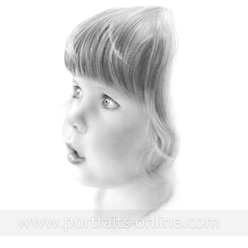 How I draw a pencil portrait of a child